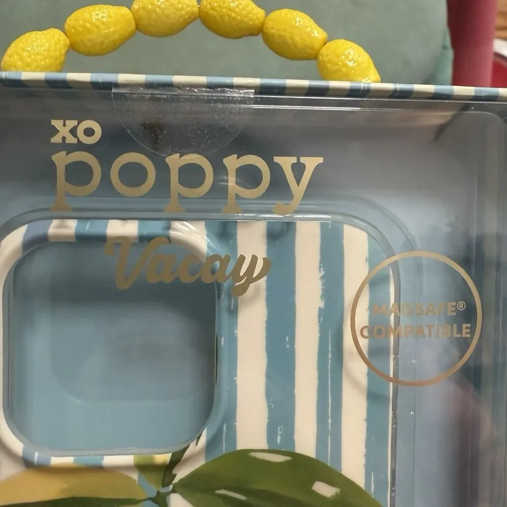 XO Poppy Vacay iPhone 15 Pro Max Limone  Magsafe Compatible Lemon Phone Case NWT